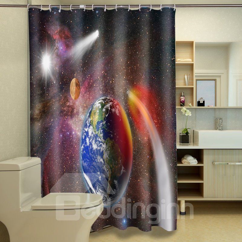 Traumhafter interstellarer Weltraum-3D-Duschvorhang aus Polyester