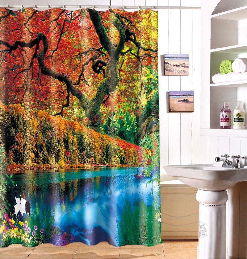 Excellent Secluded Natural Beauty 3D Shower Curtain