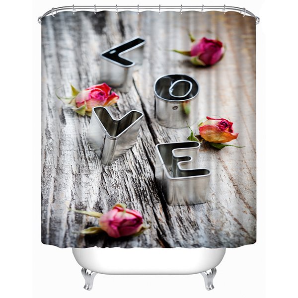 The Letter of Love Print 3D Shower Curtain