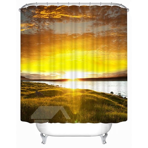 Seaside of the Setting Sun Print 3D Shower Curtain