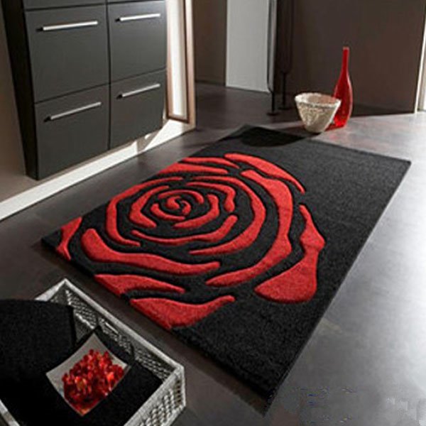 Simple Individuality Rose Area Rugs for Living Room