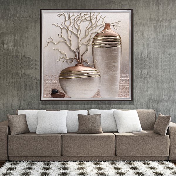 24¡Á24in 3D Vase Printed Hanging Canvas Waterproof and Eco-friendly Framed Prints