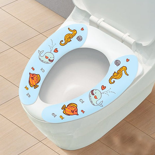 Convenien Quick-Dry Blue Stickup Toilet Seat Cover