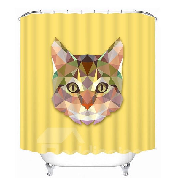 Cortina de ducha de baño 3D con estampado de gato de diseño creativo