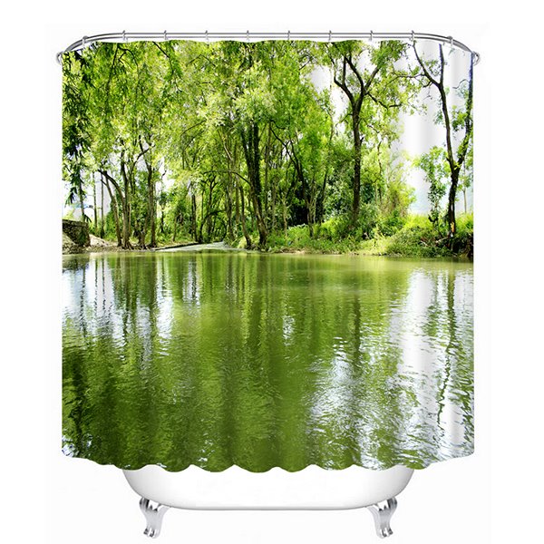 Country Style Grove Waterside 3D Printing Bathroom Shower Curtain