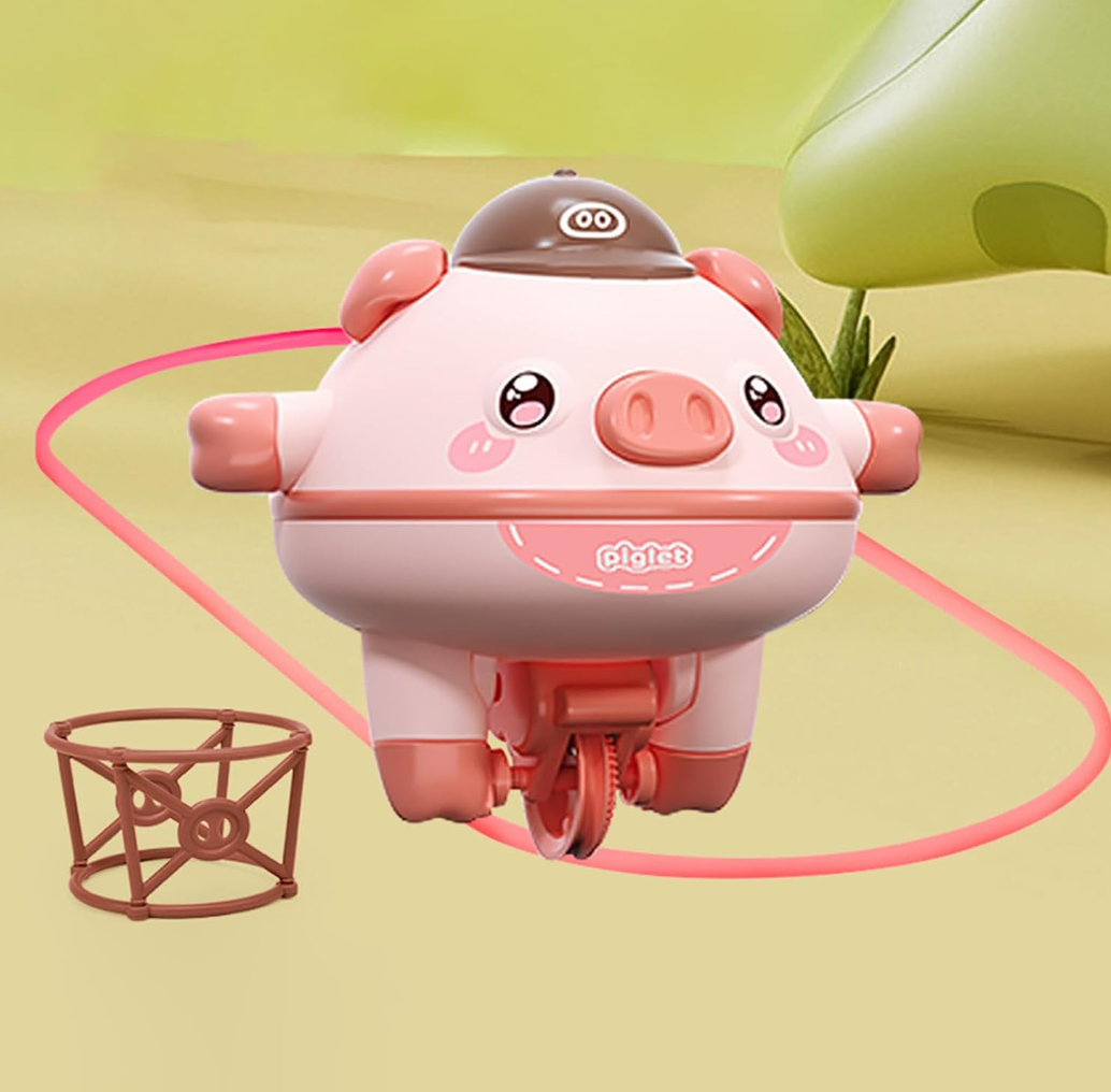 Tightrope Walker Unicycle Balance Pig,Novelty Walking Toys on Cups,Gyroscope Piglet Toys