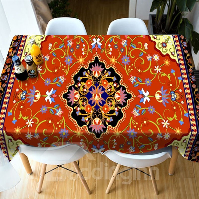 Realistic Design Polyester Rectangle 3D Style Tablecloth