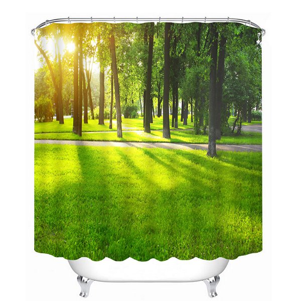 Trees in the Morning Print 3D Bathroom Shower Curtain