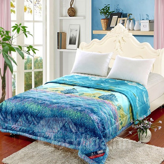 New Arrival Dreamy Lavender Polyester Summer Quilt