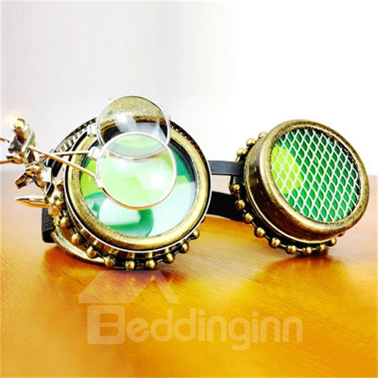 Decoración de gafas estilo médico verde para disfraz de fiesta de Halloween