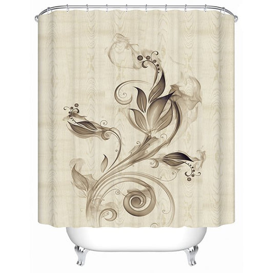 Erstaunlicher 3D-Badezimmer-Duschvorhang mit Tintenblumen-Druck