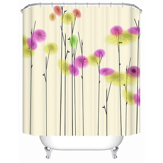 Cartoon Colorful Trees Print 3D Bathroom Shower Curtain