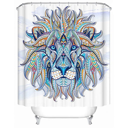 3D Colorful Lion Printed Polyester Bathroom Shower Curtain