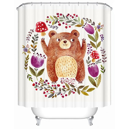 Clip Art Lovely Beer Cheer Print 3D-Badezimmer-Duschvorhang