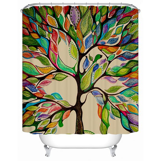 Clip Art Colorful Tree Print 3D Bathroom Shower Curtain