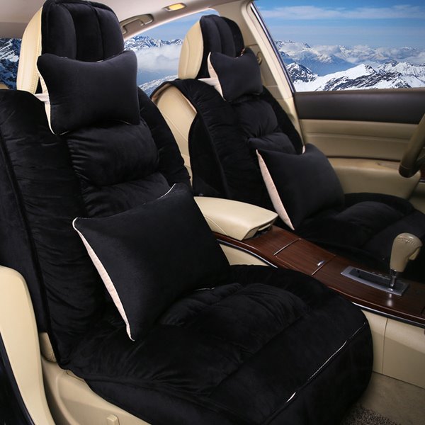 Funda universal para asiento de coche, material de franela suave, más cómoda y cálida, compatible con airbag y banco dividido, funda de cojín para vehículos automotrices, SUV, camioneta 
