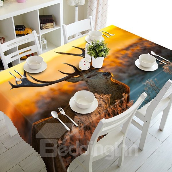 3D-Tischdecke mit magischem Design, Saki-Hirschmuster