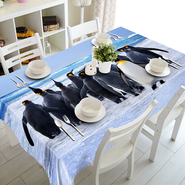 Very Cute Penguins Pattern 3D Tablecloth