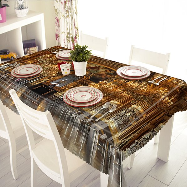 Glorious Polyester Palace Pattern 3D Tablecloth