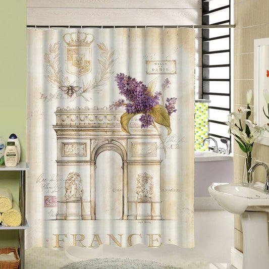 Hand Painted Paris Arch of Triumph Printing 3D Shower Curtain