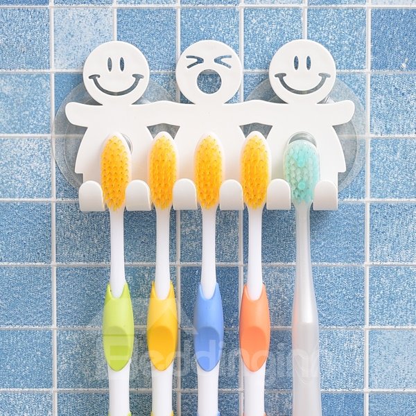 Supersüßer Cartoon-Zahnbürstenhalter aus Kunstharz mit Saugfunktion