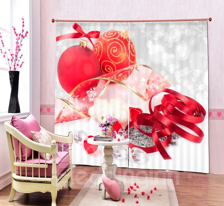 Christmas Decors Printing Merry Christmas 3D Curtain