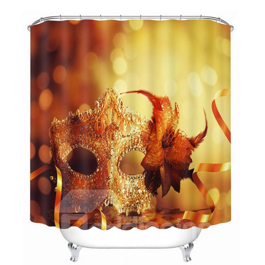 Gorgeous 3D Face Shield Pattern Shower Curtain for Masquerade Bathroom