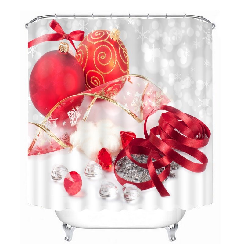 Decoraciones navideñas que imprimen cortina de ducha 3D con tema navideño