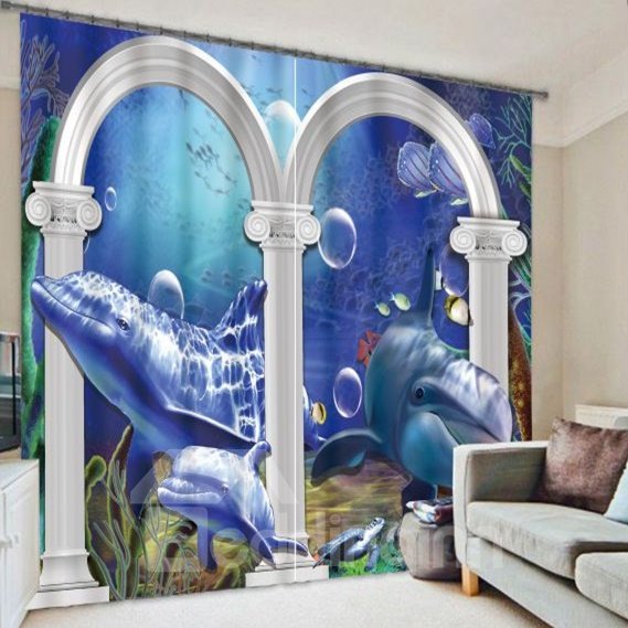 3D-Vorhang „Delfine durch die Tür“ drucken
