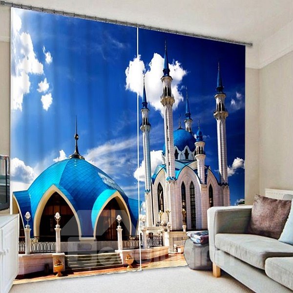 Espectacular arquitectura Mezquita en Rusia Impresión de cortina 3D