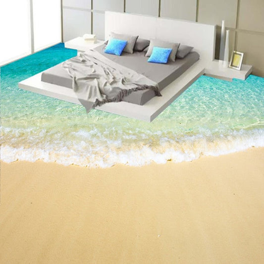 Wasserfeste Bodenwandbilder aus 3D-Stoff mit Strandlandschaft