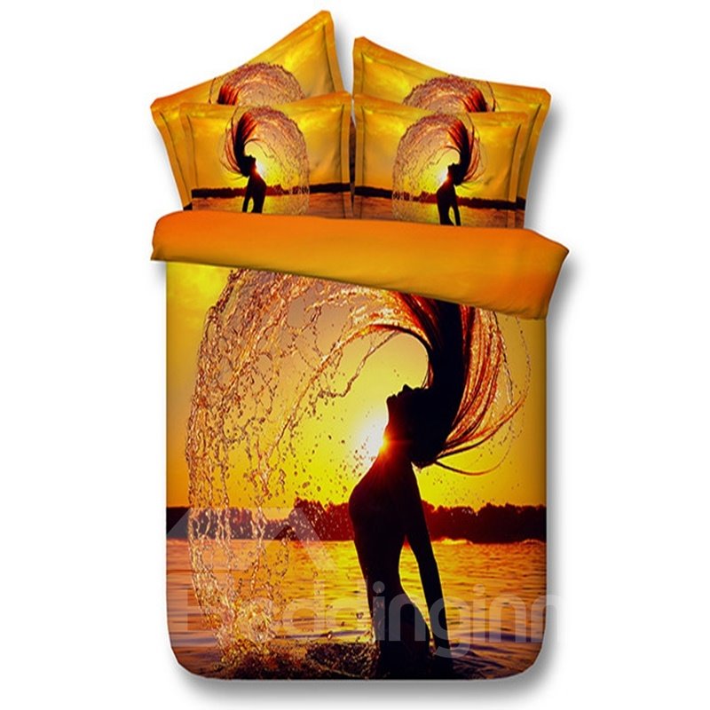 Sexy Girl at Dusk Print 5-Piece Comforter Sets