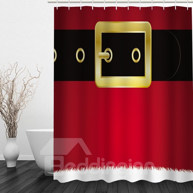 Cortina de ducha 3D para baño con impresión elegante de tema navideño