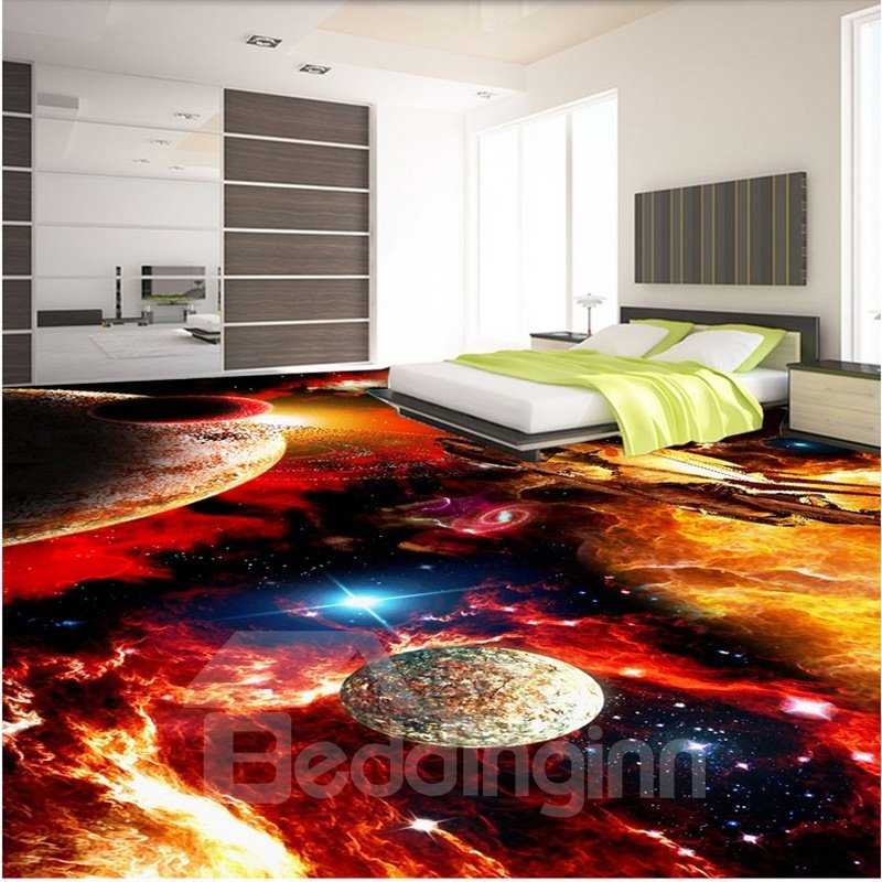 Murales de piso 3D con empalme impermeable y patrón de galaxia de diseño moderno y espléndido