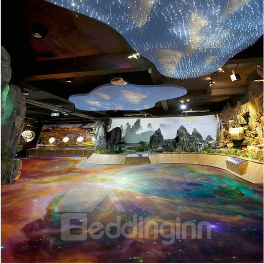 Erstaunliche moderne Design-Galaxie-Druck-wasserdichte Spleiß-3D-Bodenwandbilder