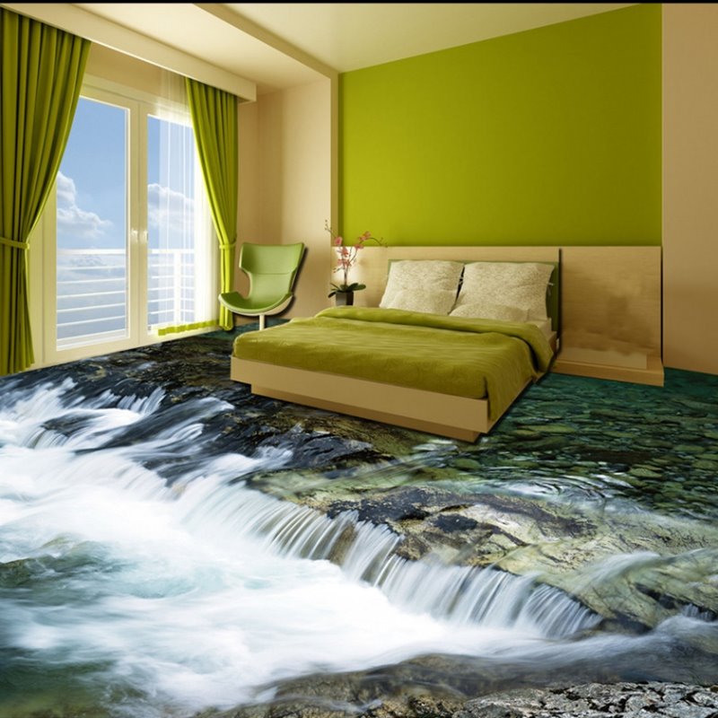 Fresh Cool Limpid River Print Home Decorative Waterproof 3D Floor Murals