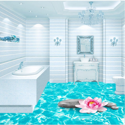 Blau leuchtendes Meer-Druck für Zuhause, dekorative, rutschfeste und wasserdichte 3D-Bodenwandbilder