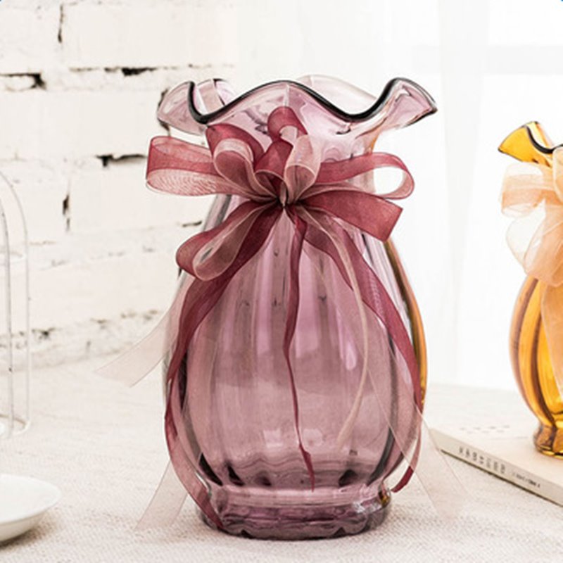 Atemberaubende, kreative Design-Blumenvase mit violetten Gläsern für Zuhause