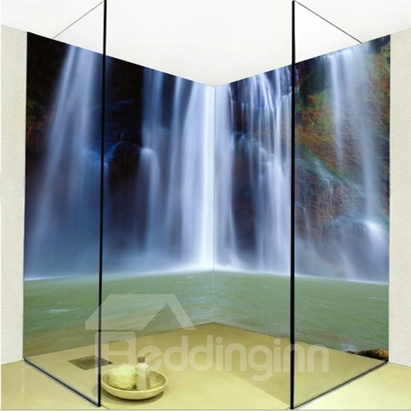 Natürliches, kreatives Wasserfallmuster-Design, wasserfest, 3D-Badezimmer-Wandbilder