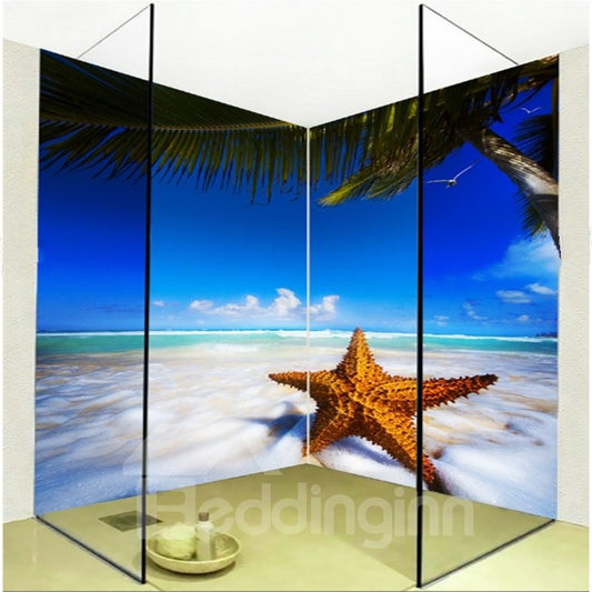Leisurely Beautiful Seaside Scenery Pattern 3D Bathroom Wall Murals