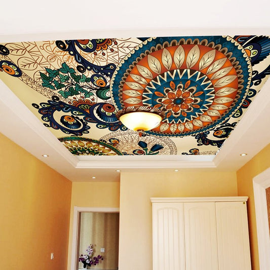 Murales de pared decorativos 3D impermeables con diseño de patrón de flores moderno clásico