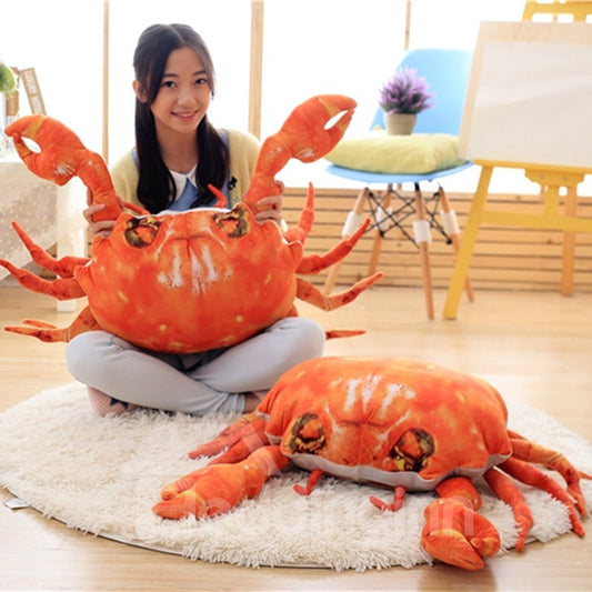 Tropical Red Crab Shape Design Throw Pillow