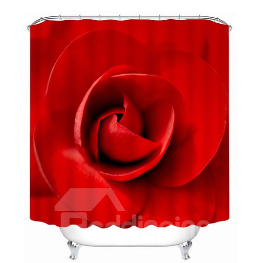 Vivid Red Rose 3D-gedruckter wasserdichter Duschvorhang für das Badezimmer 