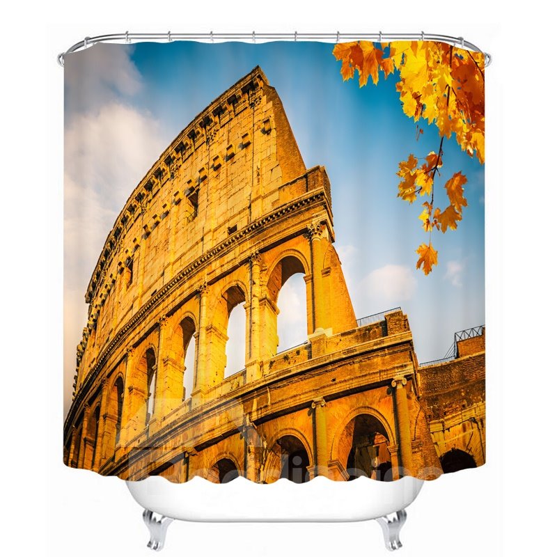 Maravillosa cortina de ducha impermeable para baño impresa en 3D del Coliseo Romano 