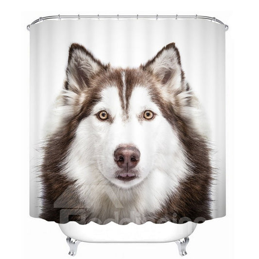 Cute Little Husky 3D Printed Bathroom Waterproof Shower Curtain