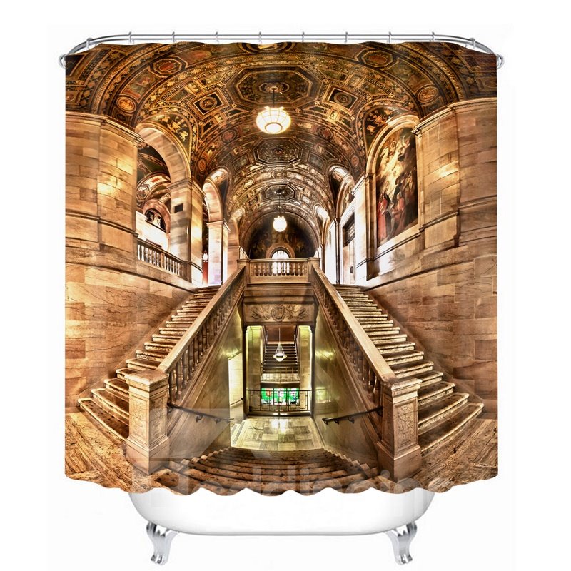 Barocker Schloss 3D-gedruckter wasserdichter Badezimmer-Duschvorhang 