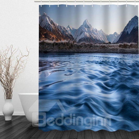 Microondas del mar Cortina de ducha impermeable para baño impresa en 3D