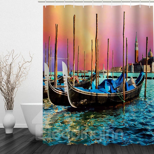 Oil Painting Italy 3D Printed Bathroom Waterproof Shower Curtain