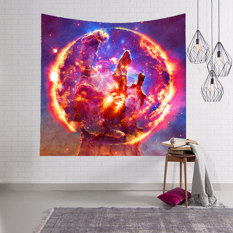Sun Burning Hot and Magical Galaxy Space Hanging Wall Tapestries