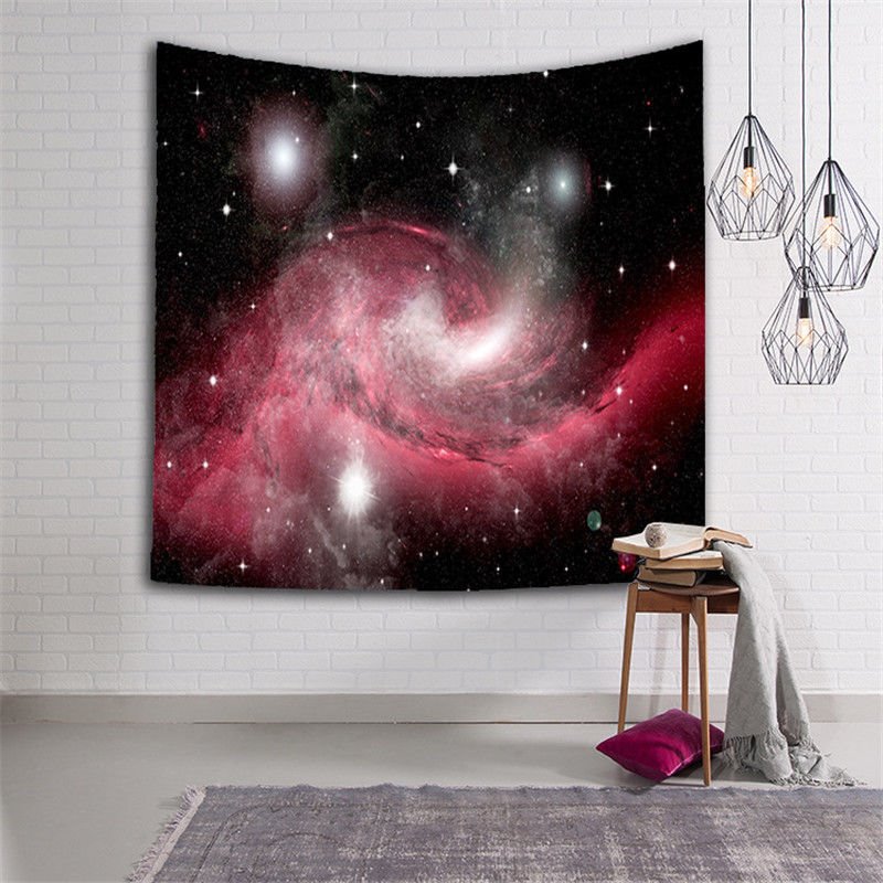 Tapiz de pared colgante con estampado de galaxia Whirlpool roja en 3D